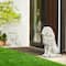 Glitzhome® 20.75" MGO White Guardian Lion Sitting Statue